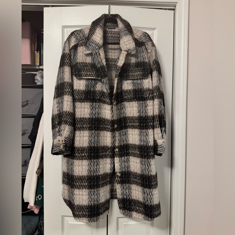 Vince Camuto Plaid Wool-Blend Coat – Size 18 / XXL